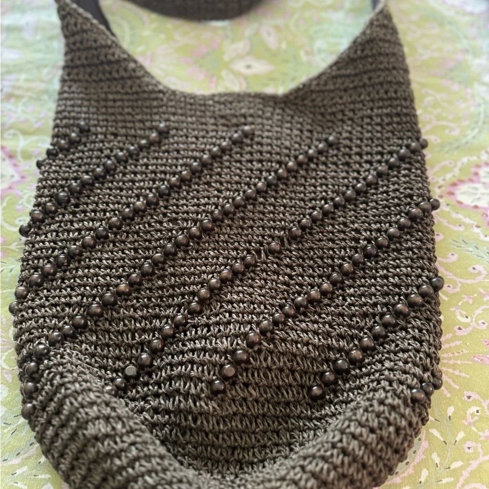 Elegant Brown Woven Shoulder Bag